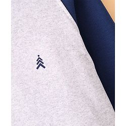 Pine Kids Knitted Full Sleeves Solid Color Hooded Sweat Shirt - Navy Peony