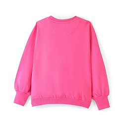 Pine Kids Full Sleeve Biowashed Sweatshirt Floral & Text Print - Pink