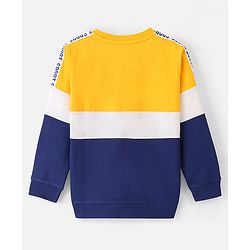 Pine Kids Full Sleeves Biowashed Sweatshirt Text Print - Yellow