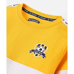Pine Kids Full Sleeves Biowashed Sweatshirt Text Print - Yellow