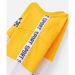 Pine Kids Full Sleeves Biowashed Sweatshirt Text Print - Yellow
