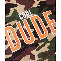 Pine Kids Full Sleeves Biowashed Sweatshirt Camouflage Print - Green & Brown