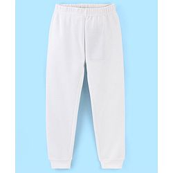 Pine Kids Full Length Solid Colour Thermal Bottom - White