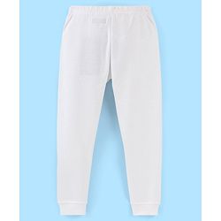 Pine Kids Full Length Solid Colour Thermal Bottom - White