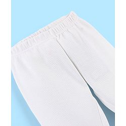 Pine Kids Full Length Solid Colour Thermal Bottom - White