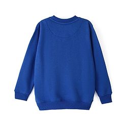 Pine Kids Cotton Knit Full Sleeves Basic Round Neck Bio Washed Text Printed Sweatshirt - Blue