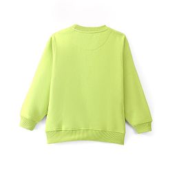 Pinekids Cotton Knit Biowashed Full Sleeves Sweatshirt With Chicago Print - Green