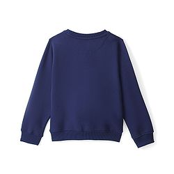 Pinekids Full Sleeve Round Neck Biowashed Sweatshirts with Heart Print - Navy Peony