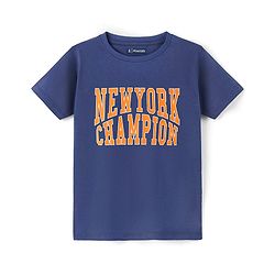 Pine Kids 100% Cotton Knit Half Sleeves Biowashed Basic T-Shirt Text Print - Lomoges
