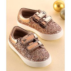 Pine Kids Velcro Closure Casual Shoes - Golden