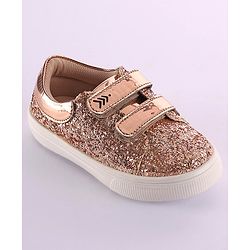 Pine Kids Velcro Closure Casual Shoes - Golden