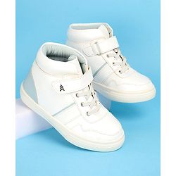 Pine Kids Color Block Casual Shoes with Velcro Closure - White