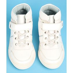 Pine Kids Color Block Casual Shoes with Velcro Closure - White