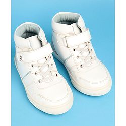 Pine Kids Color Block Casual Shoes with Velcro Closure - White