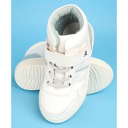 Pine Kids Color Block Casual Shoes with Velcro Closure - White