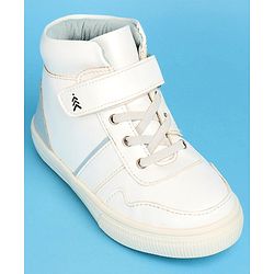 Pine Kids Color Block Casual Shoes with Velcro Closure - White
