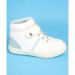Pine Kids Color Block Casual Shoes with Velcro Closure - White