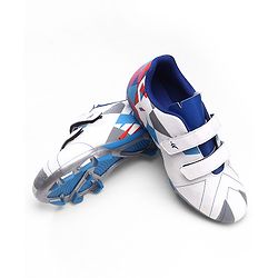 Pine Active Velcro Closure Soccer Shoes - White & Blue
