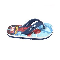 Pine Kids Spider Man Printed Slip On Flip Flop - Blue