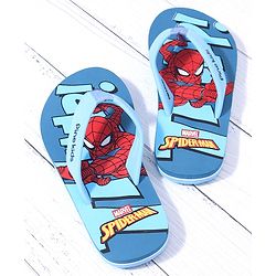 Pine Kids Slip On Style Flip Flops Spider Man Print - Blue
