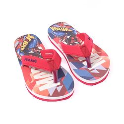 Pine Kids  Slip On Style Flip Flops Spider Man Print Red