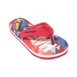 Pine Kids  Slip On Style Flip Flops Spider Man Print Red