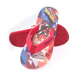 Pine Kids  Slip On Style Flip Flops Spider Man Print Red