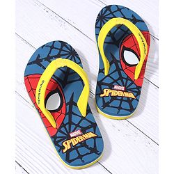 Pine Kids Spider Man Printed Slip On Flip Flop - Blue & Yellow