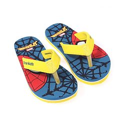Pine Kids Spider Man Printed Slip On Flip Flop - Blue & Yellow