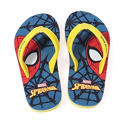 Pine Kids Spider Man Printed Slip On Flip Flop - Blue & Yellow