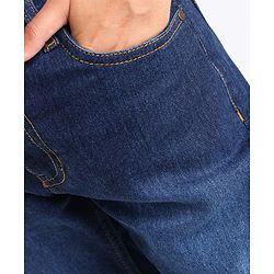 Pine Kids Cotton Rich Strechable Jeans with Adjustable Waist  - Dark Blue