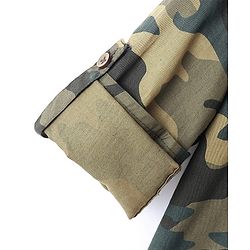 Pine Kids Roll Up Full Sleeves Camo Printed Shirt - Green
