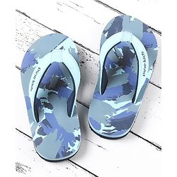 Pine Kids Abstract Print Flip Flops - Blue