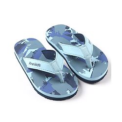 Pine Kids Abstract Print Flip Flops - Blue