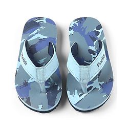 Pine Kids Abstract Print Flip Flops - Blue