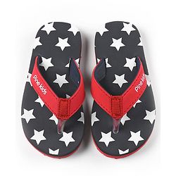 Pine Kids Slip On Flip Flops Stars Print - Blue