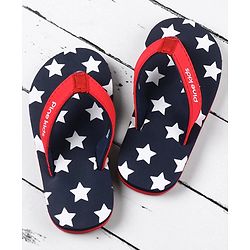 Pine Kids Slip On Flip Flops Stars Print - Blue