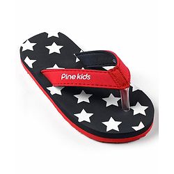 Pine Kids Slip On Flip Flops Stars Print - Blue
