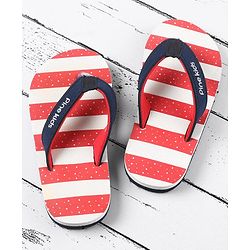 Pine Kids Flip Flops Striped - Red