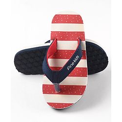 Pine Kids Flip Flops Striped - Red