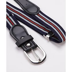 Pine Kids Free Size Striped Belt - Navy Blue
