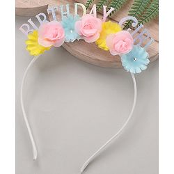 Pine Kids Free Size Birthday Girl Hair Band with Flowers - Multicolor