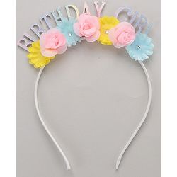 Pine Kids Free Size Birthday Girl Hair Band with Flowers - Multicolor