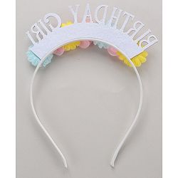Pine Kids Free Size Birthday Girl Hair Band with Flowers - Multicolor