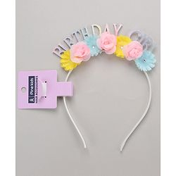 Pine Kids Free Size Birthday Girl Hair Band with Flowers - Multicolor