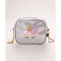 Pine Kids Unicorn Design Sling Bag - Silver