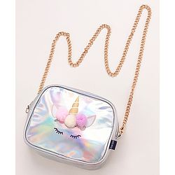 Pine Kids Unicorn Design Sling Bag - Silver
