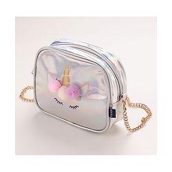 Pine Kids Unicorn Design Sling Bag - Silver