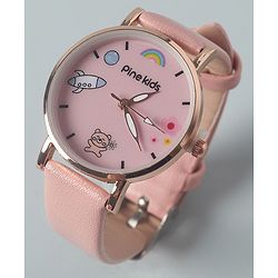 Pine Kids  Free Size Analog Watch with Rainbow Print - Pink