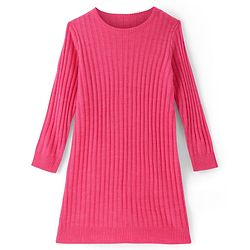 Pine Kids Full Sleeve Woolen Dress With Scarf - Pink